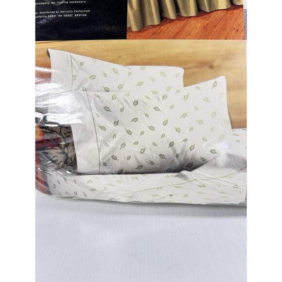 NEW Twin Sheet Set CARESS COLLECTION Country Leaf NOS Made USA Vintage - Picture 2 of 9